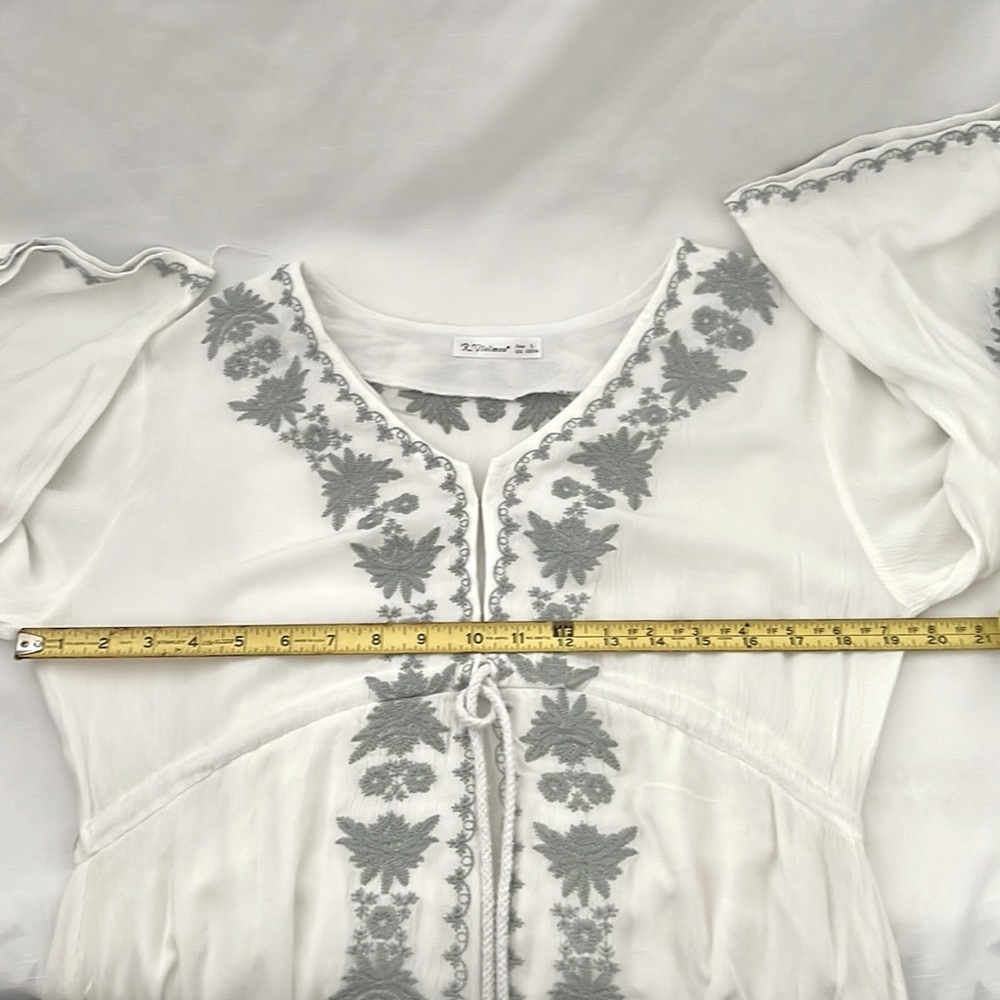 R. Vivimos / High~Low Embroidered Dress / Boho - Picture 12 of 16